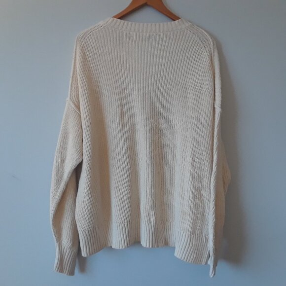 NWT American Eagle 100% Cotton Oversized Knit Sweater L - Picture 5 of 8